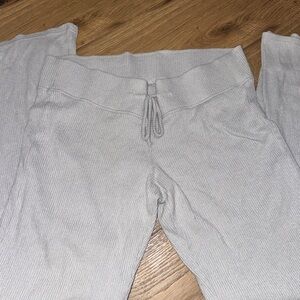 Hollister Light Gray Ribbed Lounge Pants